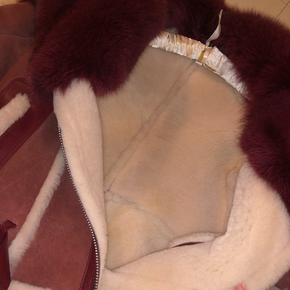 Fox Fur shearling jacket with leather belt - Picture 6 of 6